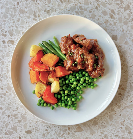 Oven Braised Beef with Roast Vegetables| Naturally GF 450-500g