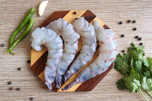 1KG Exmouth Banana Cutlet Prawns 21/25 (peeled, raw & frozen)