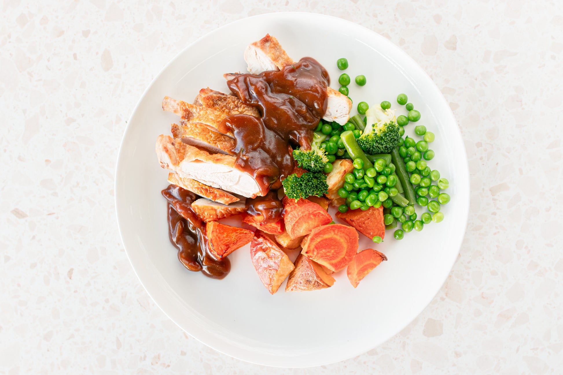 roast chicken gravy vegetables
