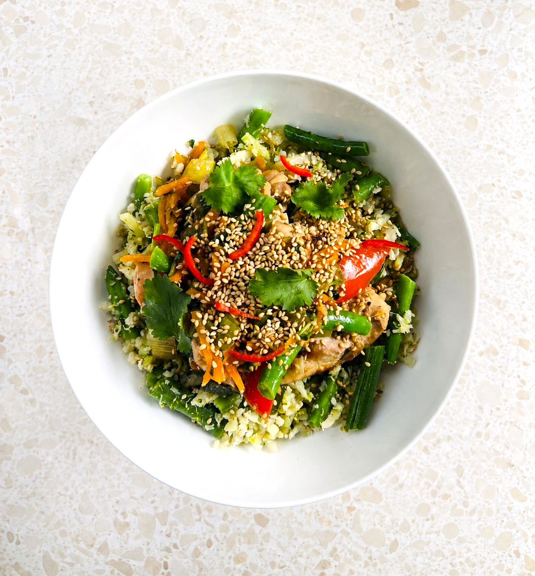 Soy Braised Chicken with Cauliflower & Broccoli Rice 450-500g | Naturally GF